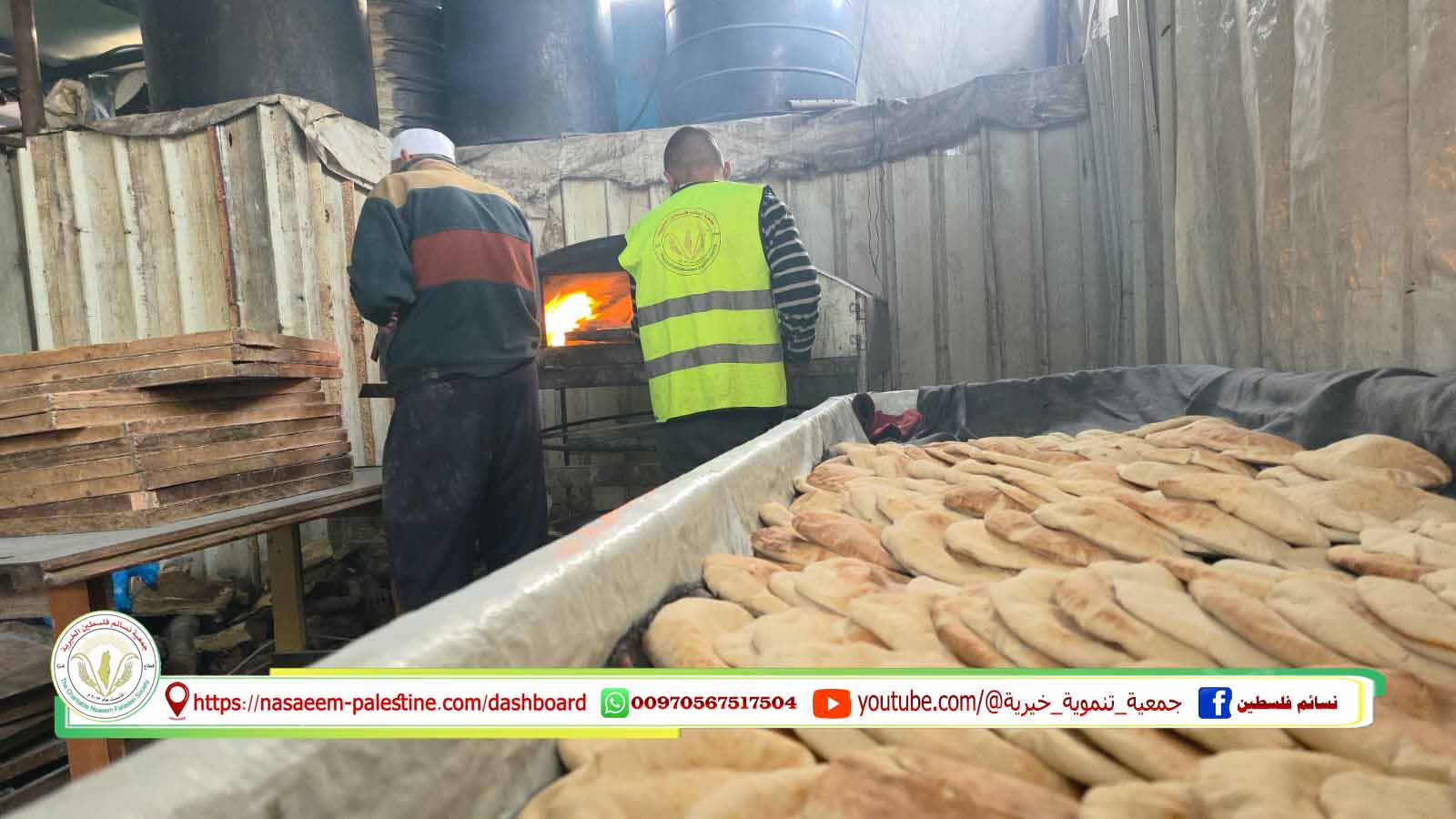 مشروع توزيع الخبز على النازحين وأصحاب البيوت المدمرة في غزة